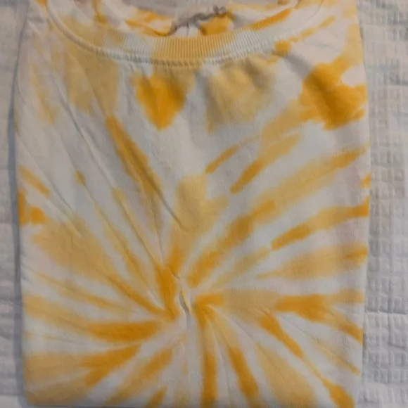 Jane & Delancey Yellow White Tie dye long sleeve t-shirt women’s sz L oversized - Picture 3 of 4
